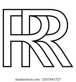 Logo sign rr icon double letters logotype r 