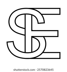 Logo sign se es icon, double letters logotype e s