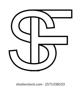 Logo sign sf fs icon double letters logotype f s