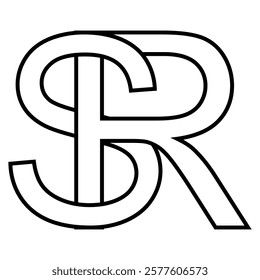 Logo sign sr rs icon double letters logotype r s