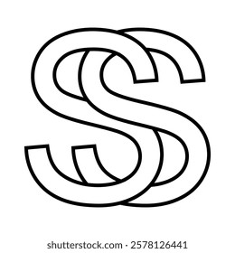 Logo sign ss icon double letters logotype s