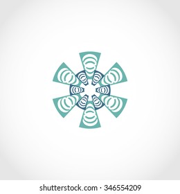 Logo, sign, symbol, icon. Circle mill. Abstract. Modern, industrial, fashion.