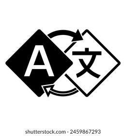 Logo, sign, symbol language translation vector illustration isolated on transparent white background