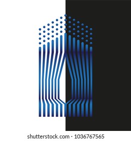 Logo sign is a symbol of the object. Vector illustration