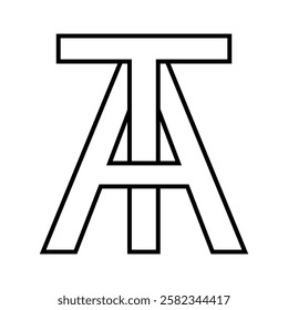 Logo sign ta at icon double letters logotype t a