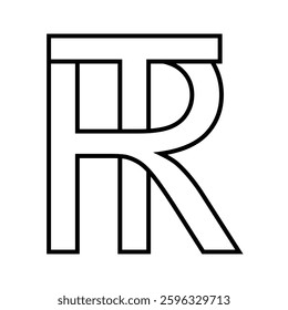 Logo sign tr rt icon double letters logotype t r