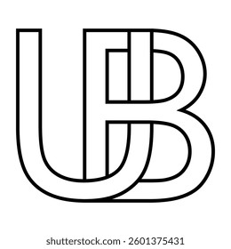 Logo sign ub bu icon double letters logotype u b