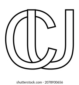 Logo sign uc cu, icon sign interlaced letters c u