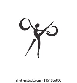 Logo silhouette ballerina and scissors, sewing studio