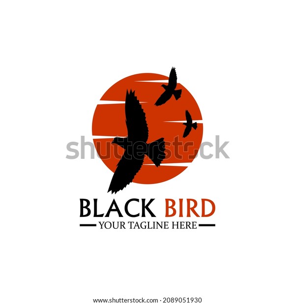 A logo silhouette of a bird\
flying at dusk. Good to use as your creative industry\
logo.