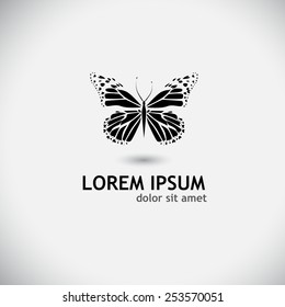 Logo silhouette butterflies. Vector