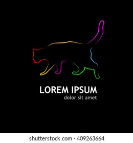 logo silhouette of cat. Vector