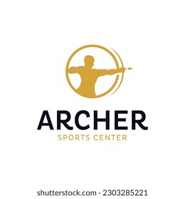 The logo silhouette depicts an archer. It is suitable for use as a logo for arrow sports.