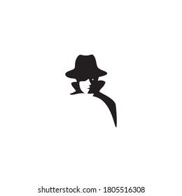 logo silhouette of a detective in black robe