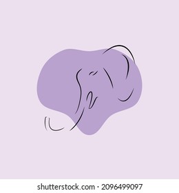 Logo with silhouette of an elephant on a purple background
