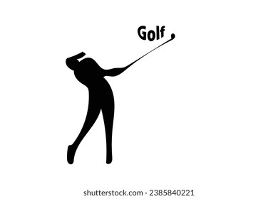 Logo Silhouette of female golfer. Golfer. People playing golf in flat style, isolated on white background. Symbols for designing your website, logo, apps, publications.