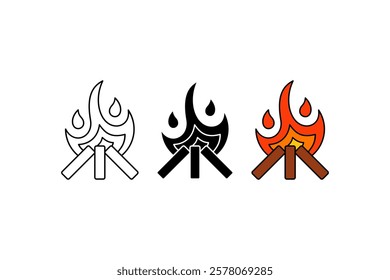 logo silhouette icon bonfire three styles