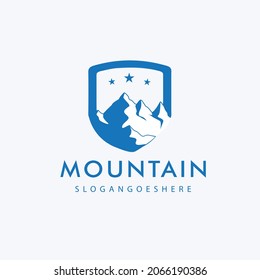 LOGO SILUET MOUNTAIN SHIELD  LUE AND WHITE NEW