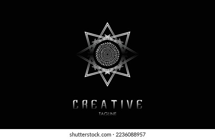 logo silver star with artistic circle 