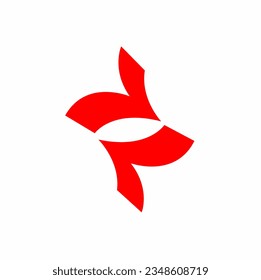 Logofliege mit einfachem Vogel. Vektorgrafik-Vorlage entwerfen