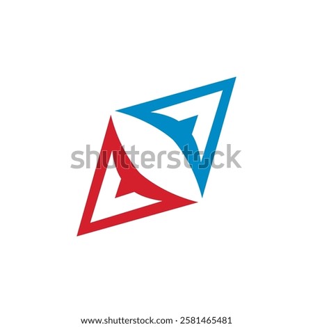 Logo simple compass icon, navigation and cartography concept, vector illustration