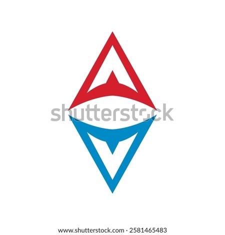 Logo simple compass icon, navigation and cartography concept, vector illustration