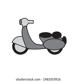 a logo with a simple design that refers to a Vespa motorbike with a simple and more modern design