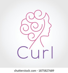 Logo Simple Feminine Curly Hair