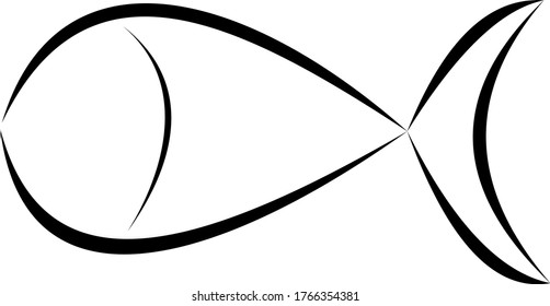 Logo with a simple fish shape. with black lines forming fish. Company logo. Creative logo design.