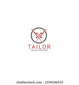 logo for a simple and flat tailor business