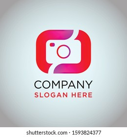 Logo simple gradient camera - Vector Illustrator