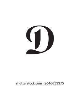 Logo Simple Initial Letter D Vector on White Background