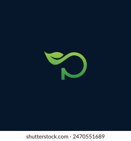 logo simple letter P with organic design