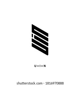 Logo simple letter U I N