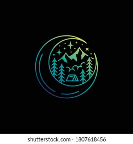 The logo is a simple line art style, featuring a beautiful panorama combined with a vintage design and modern colourized.