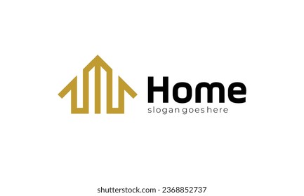 Logo simple line home or house property residence company and real estate business