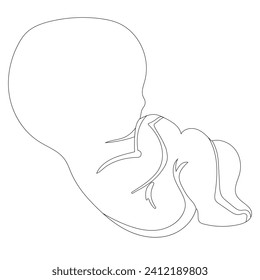 logo, simple, linear drawing of a newborn baby, vector