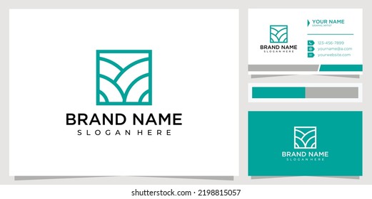 logo simple minimalist landscape view. land logo design concept