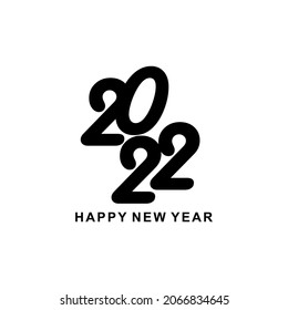 Logo simple text to welcome the new year 2022