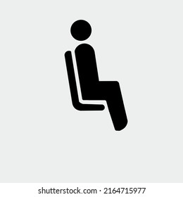 a logo of a sitting person, simple logo, black logo