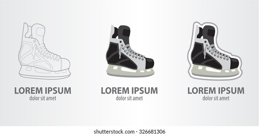 Logo skate, contour logo, stroke logo