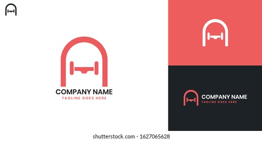 Logo Skateboard - All elements on this template are editable with vector software