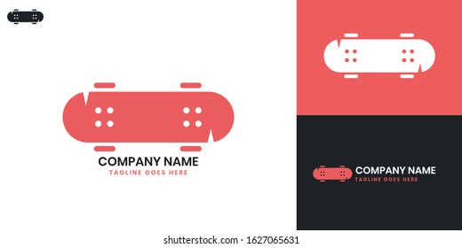 Logo Skateboard - All elements on this template are editable with vector software