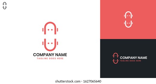 Logo Skateboard - All elements on this template are editable with vector software