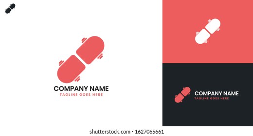 Logo Skateboard - All elements on this template are editable with vector software