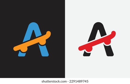 A Logo Skating Monogram Vector