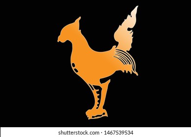 Logo sketch, sticker and tattoo designs, chicken shape, vector illustration