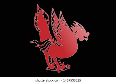 Logo sketch, sticker and tattoo pattern, bird shape, vector illustration