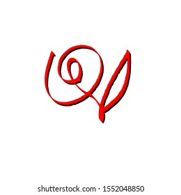 logo of a sketched contour of a stylized rose. vector