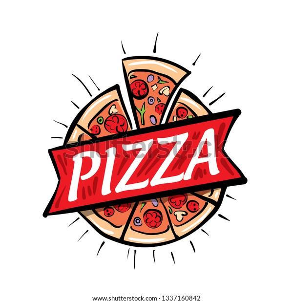 Logo Sketched Pizza Vector Illustration On Stock Vector (Royalty Free ...